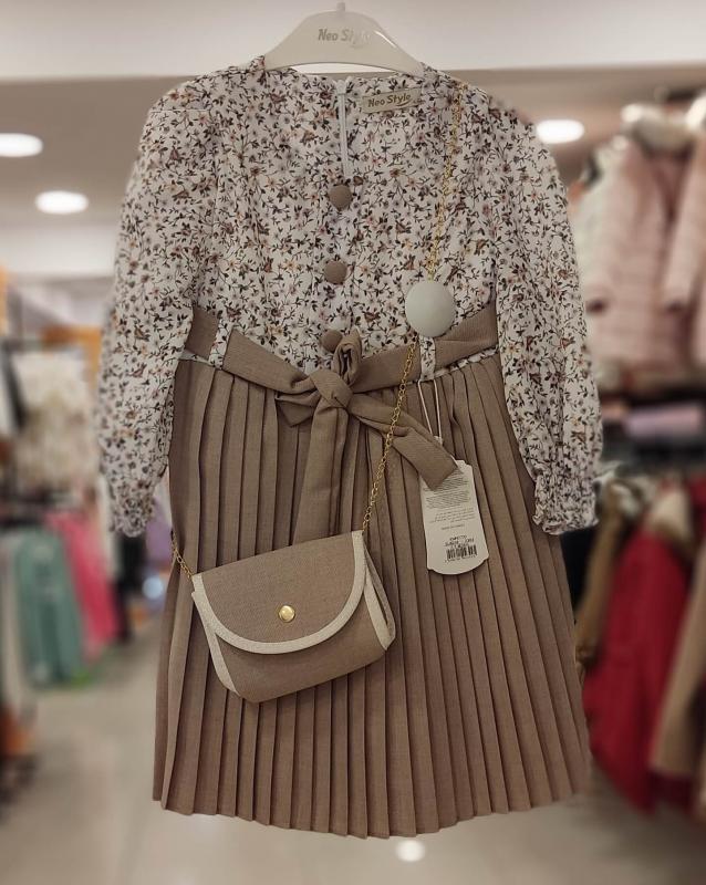 ENFETTO Kids 2392 Kız Çocuk Çantalı Elbise