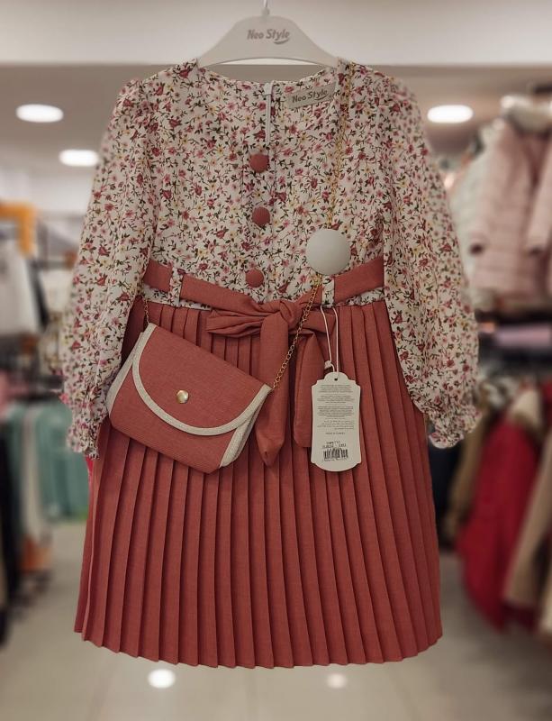 ENFETTO Kids 2392 Kız Çocuk Çantalı Elbise