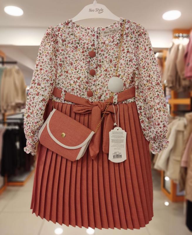ENFETTO Kids 2392 Kız Çocuk Çantalı Elbise