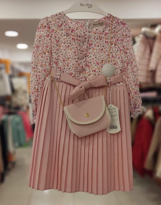 ENFETTO Kids 2392 Kız Çocuk Çantalı Elbise