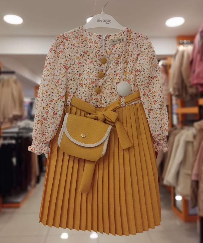 ENFETTO Kids 2392 Kız Çocuk Çantalı Elbise