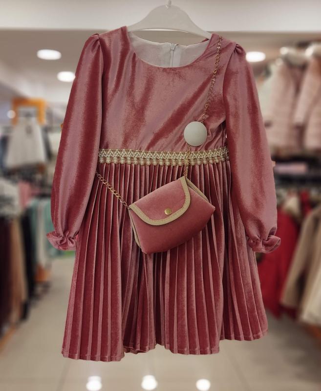 BABİLİ Kids 502 Double Kız Çocuk Kadife Elbise