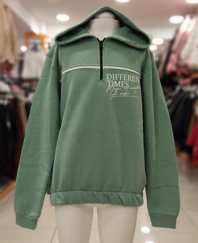 PERİMASALI 10201 Polarlı Kapşonlu Kız Çocuk Sweat