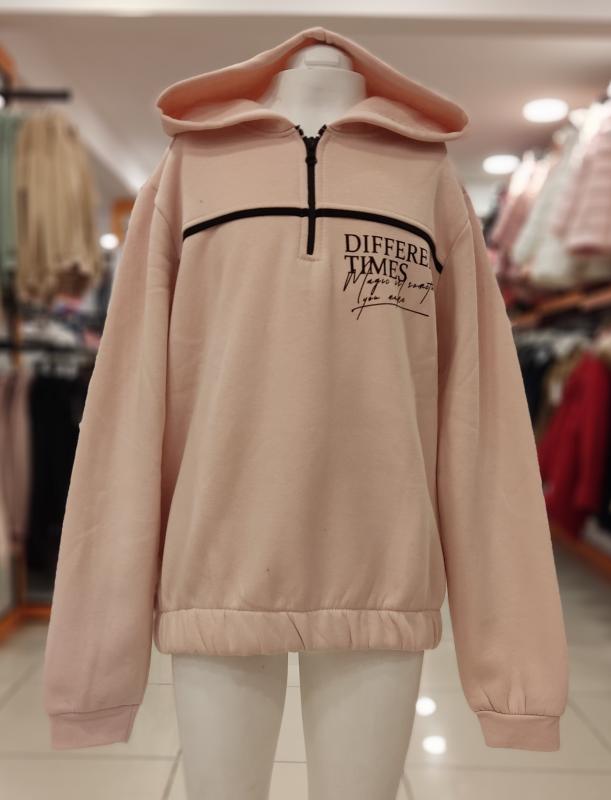 PERİMASALI 10201 Polarlı Kapşonlu Kız Çocuk Sweat