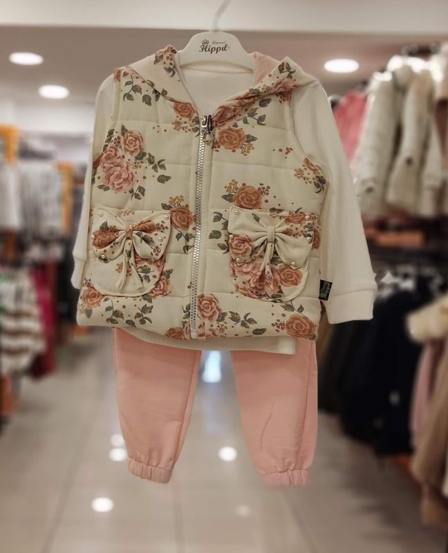 HİPPIL BABY 7000 Yelekli Kız Çocuk 3lü Takım