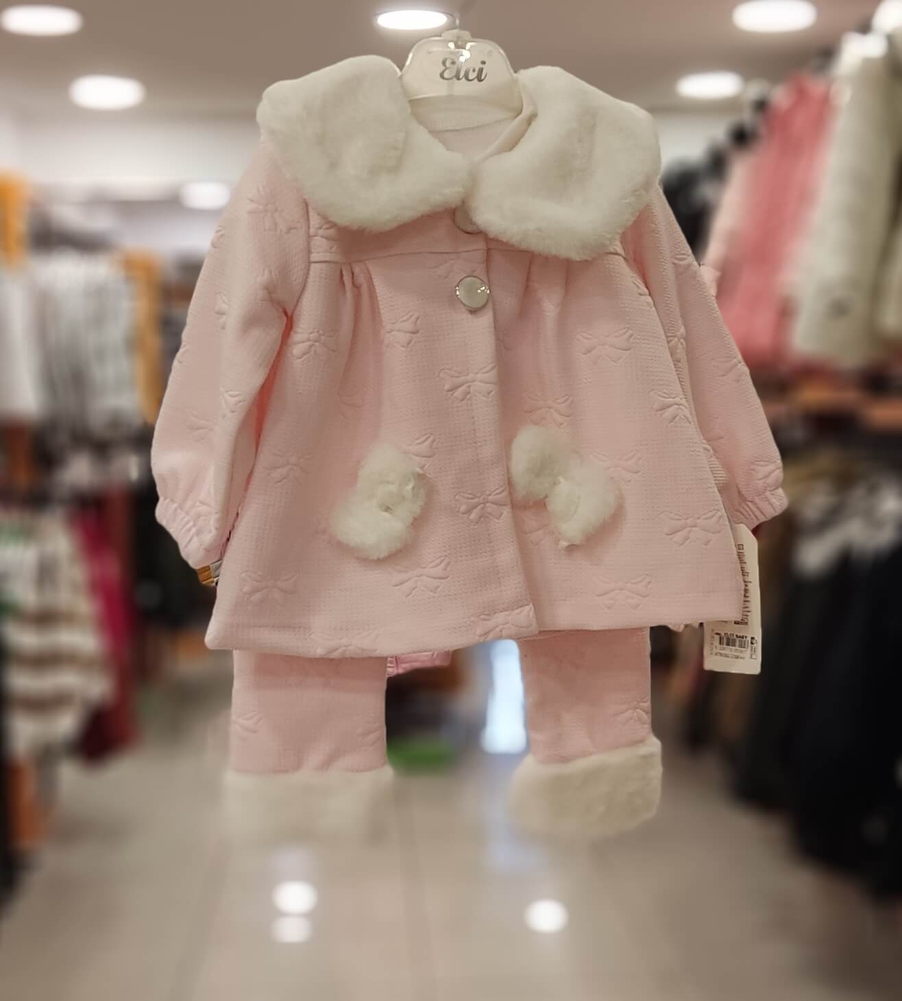 MC.ELÇİ 8291 Kapitone Hırkalı Kız Bebek 3lü Takım