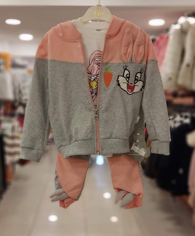 DONİNO BABY 40293 Tavşanlı Kız Bebek 3lü Takım