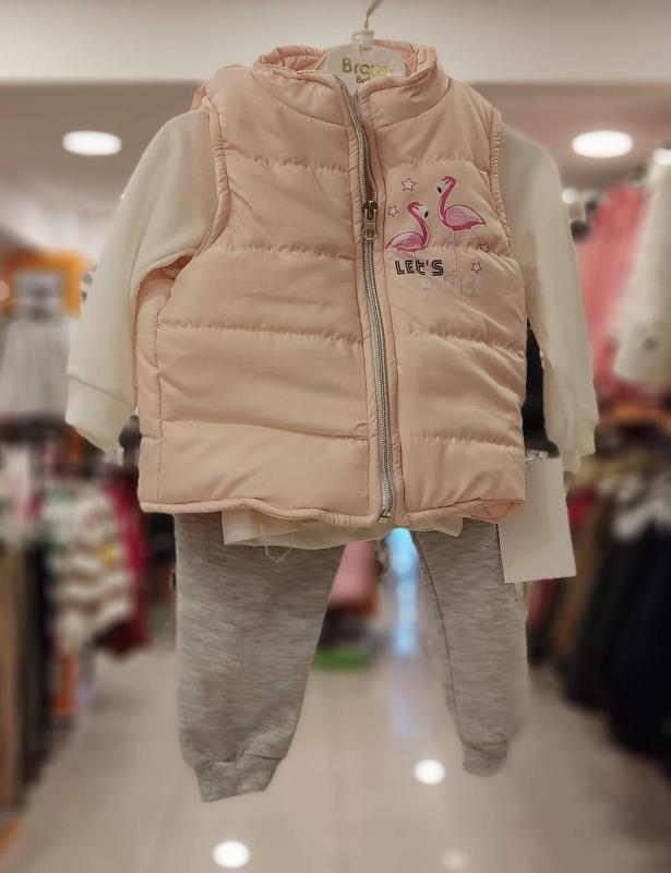 BRAVA BABY 50202 Şişme Yelekli Kız Bebek 3lü Takım