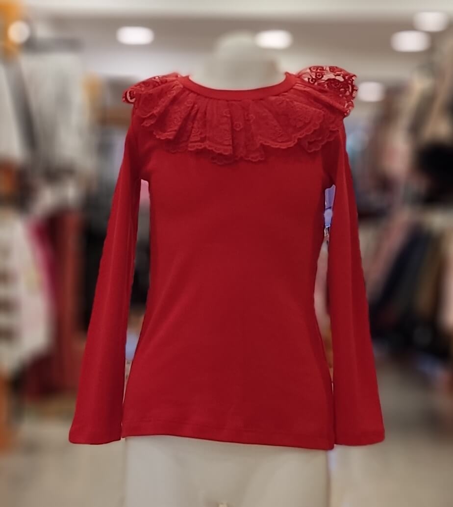 LADY GOLD 8064 Yakası Dantelli Kız Çocuk Badi Sweat