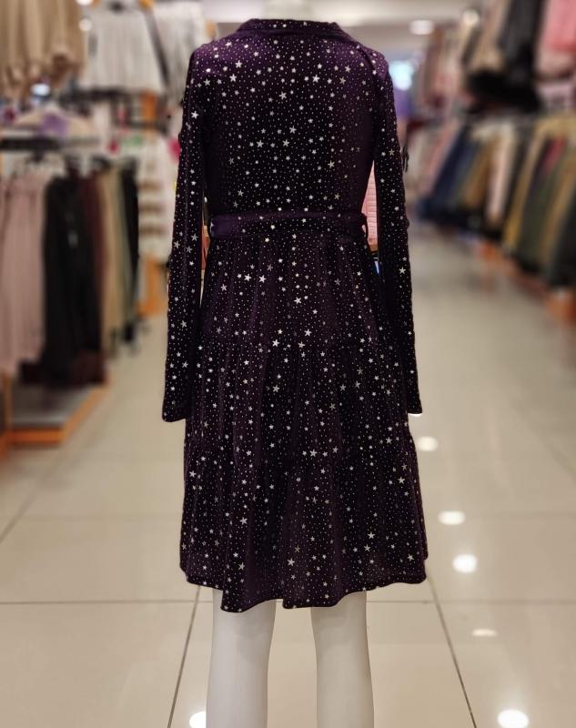 ŞİRİN Girls 3032 Yakası Dantelli Çocuk Kadife Elbise