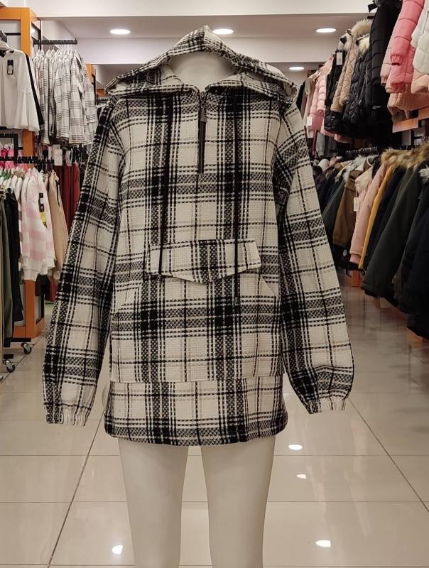 EMİLEY 6213 Kapşonlu Yarı Fermuarlı Kız Çocuk Sweat