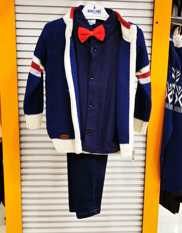 BABYLAND 5134 Trikolu Gömlekli Erkek Çocuk 3lü Takım