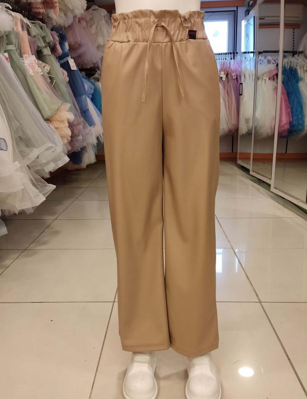 MARKAM 6006 Kız Çocuk Deri Bol Paça Pantolon