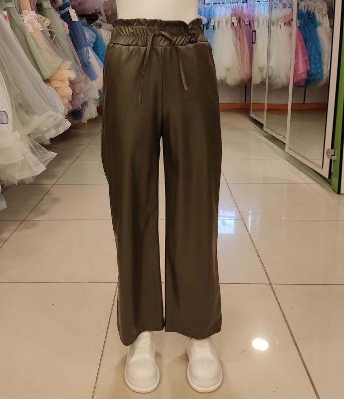 MARKAM 6006 Kız Çocuk Deri Bol Paça Pantolon