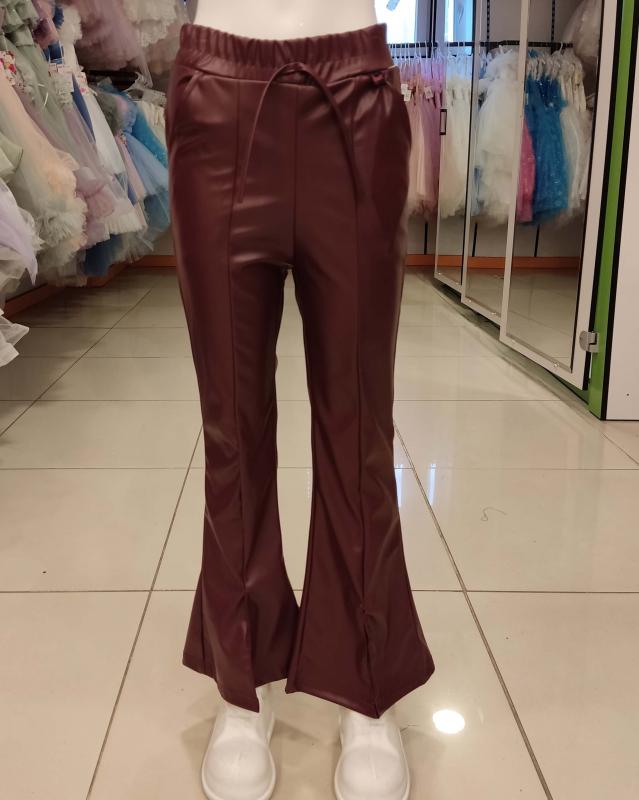 MARKAM 6006-1 Kız Çocuk Deri İspanyol Paça Pantolon