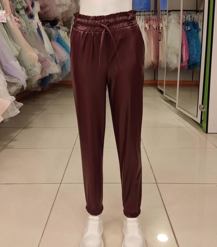 MARKAM 5005-5006 Kız Çocuk Paça Lastikli Deri Pantolon