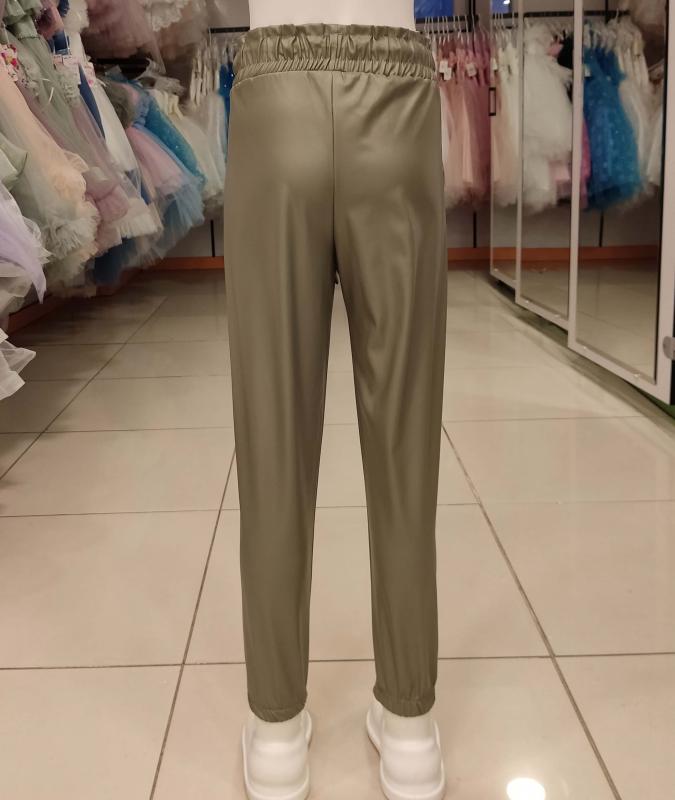 MARKAM 5005-5006 Kız Çocuk Paça Lastikli Deri Pantolon