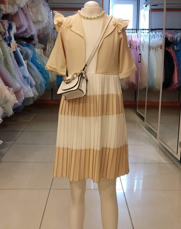 İ.CAN Kids 1385 Piliseli Krem Kız Çocuk Elbise