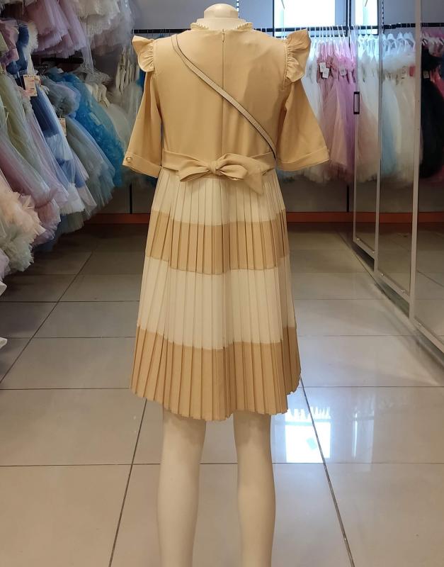 İ.CAN Kids 1385 Piliseli Krem Kız Çocuk Elbise