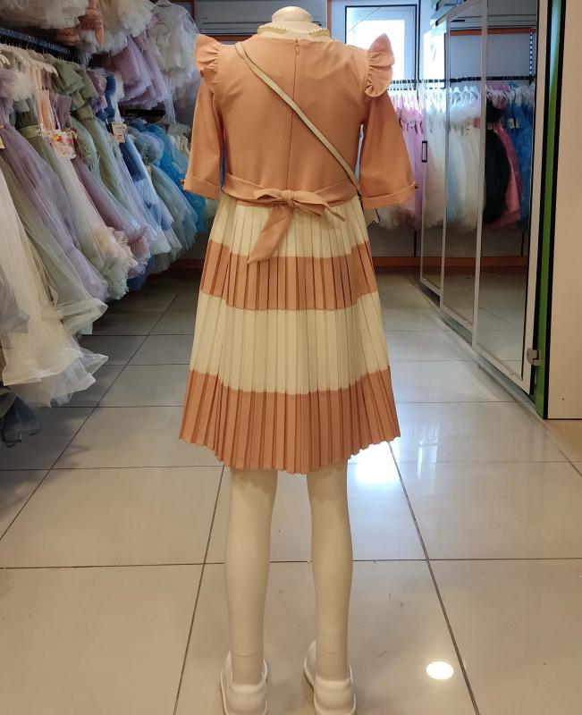 İ.CAN Kids 1385 Piliseli Krem Kız Çocuk Elbise