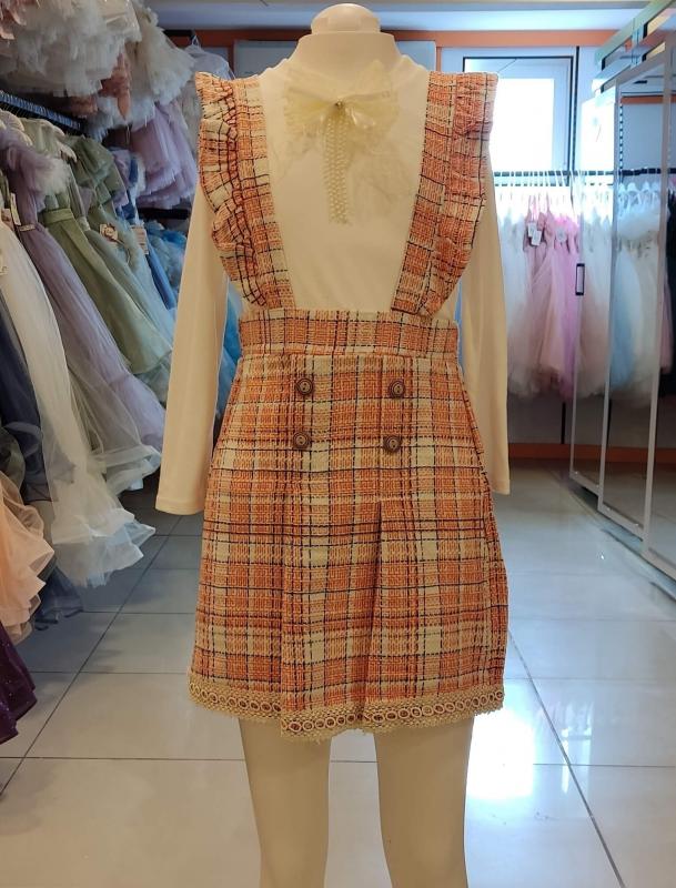 LADY GOLD 8049 Kız Çocuk 2li Takım Jile Elbise