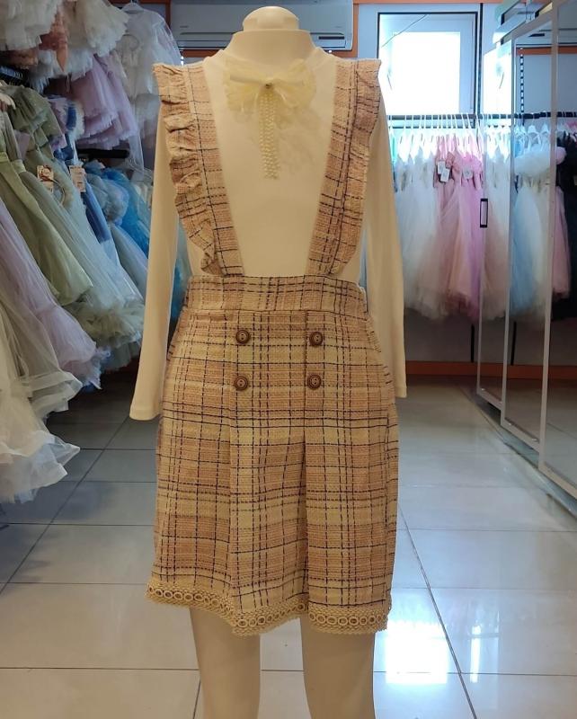 LADY GOLD 8049 Kız Çocuk 2li Takım Jile Elbise