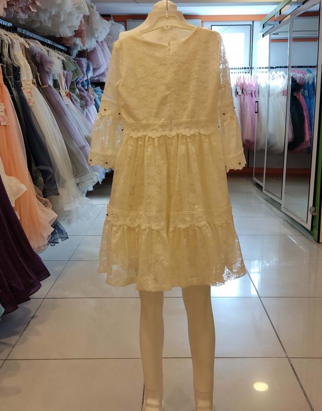 A.Y.D. 819 Boncuklu Kız Çocuk Dantel Elbise