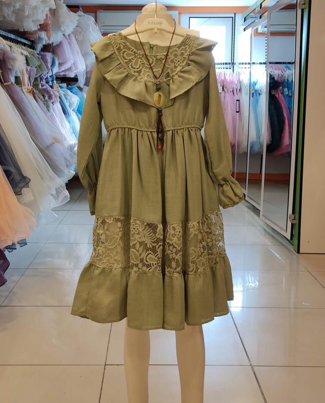 SONÖZ Kids 405 Dantelli Kız Çocuk Elbise