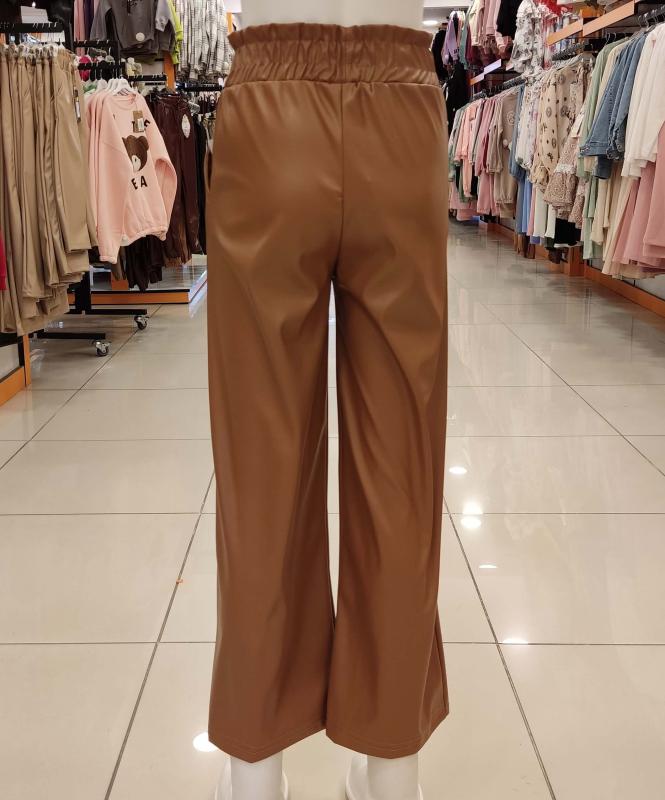 MARKAM 6006 Kız Çocuk Deri Bol Paça Pantolon
