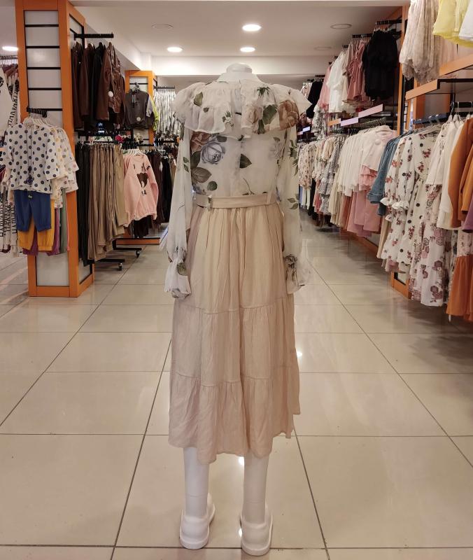 İ.CAN Kids 90103 Kız Çocuk Yakalı Bürümcük Elbise