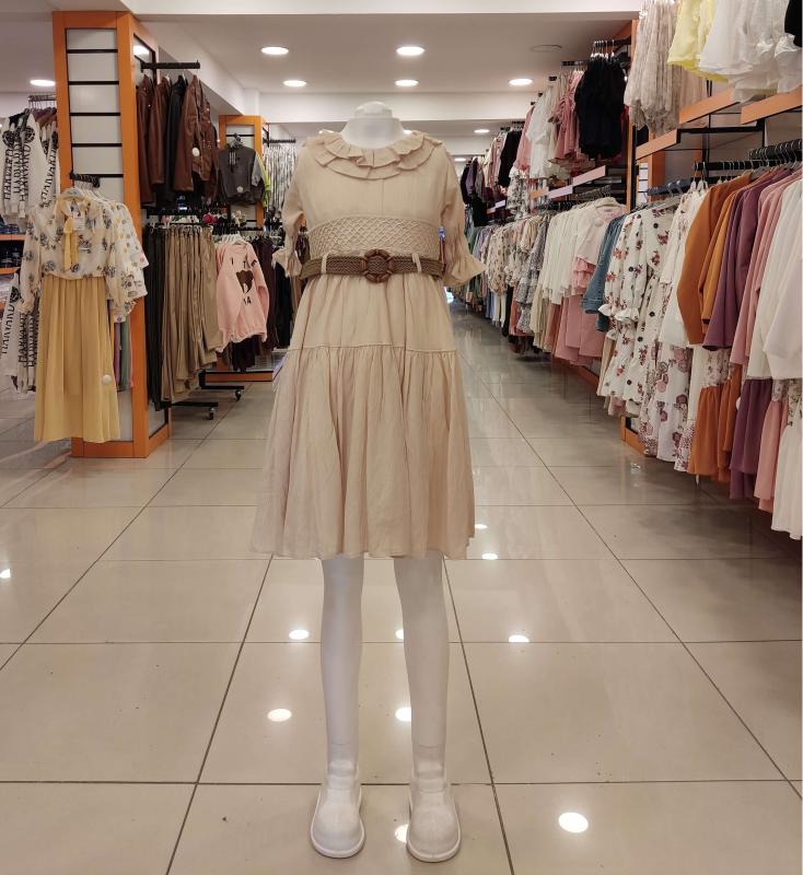 ALSİMA Kids 115 Yaka Fırfırlı Kız Çocuk Dantel Elbise