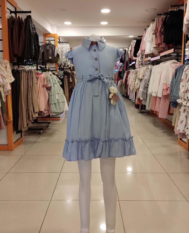 MİSS KUĞU Kids 6918 Kız Çocuk Ayıcıklı Bürümcük Elbise
