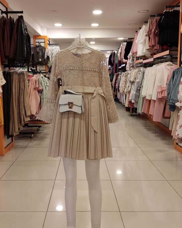 İ.CAN Kids 1366-1365 Piliseli Kız Çocuk Çantalı Elbise