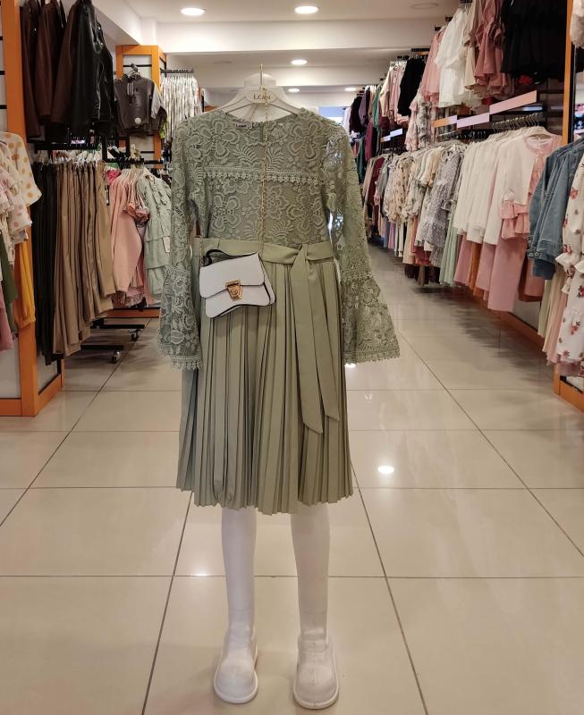 İ.CAN Kids 1366-1365 Piliseli Kız Çocuk Çantalı Elbise
