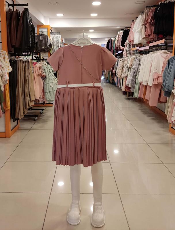 ÜSTÜN Kids 881 Piliseli Kız Çocuk Çantalı Elbise