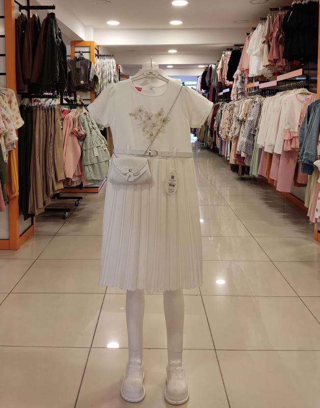 ÜSTÜN Kids 881 Piliseli Kız Çocuk Çantalı Elbise