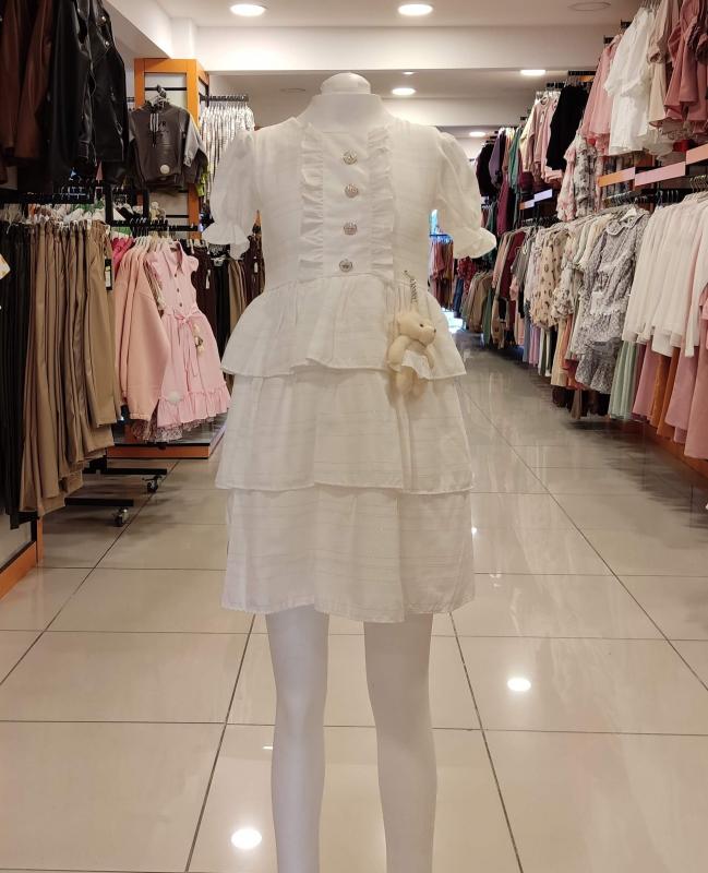 MİSS KUĞU Kids 6912 Kız Çocuk Katkat Simli Elbise