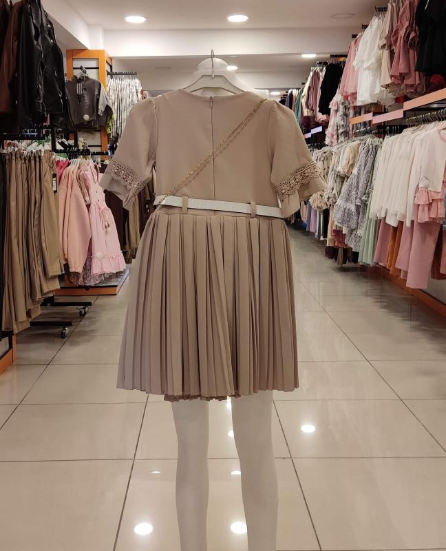 İ.CAN Kids 1276 Piliseli Kız Çocuk Çantalı Elbise