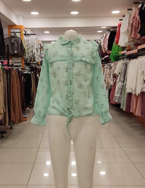 TİMO Kids 34473-34472 Kız Çocuk Bağlamalı Gömlek
