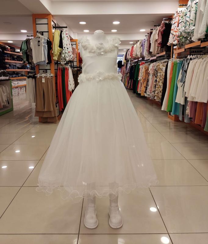 MİARAS Kids 7042 Yakası Çiçekli Kız Çocuk Abiye