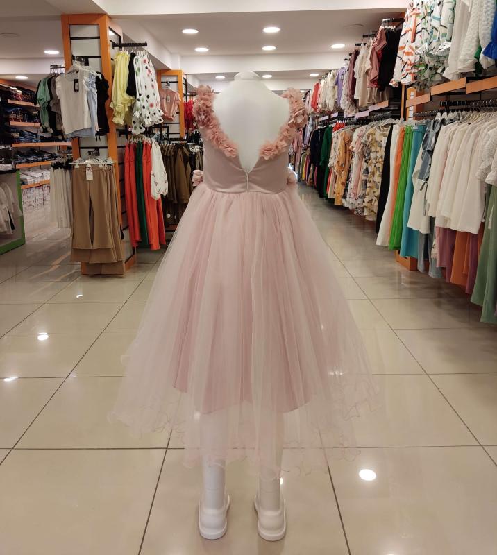 MİARAS Kids 7042 Yakası Çiçekli Kız Çocuk Abiye