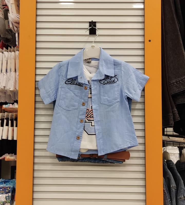 FATİH BEBE 882 Erkek Çocuk Kot Kaprili 3lü Takım