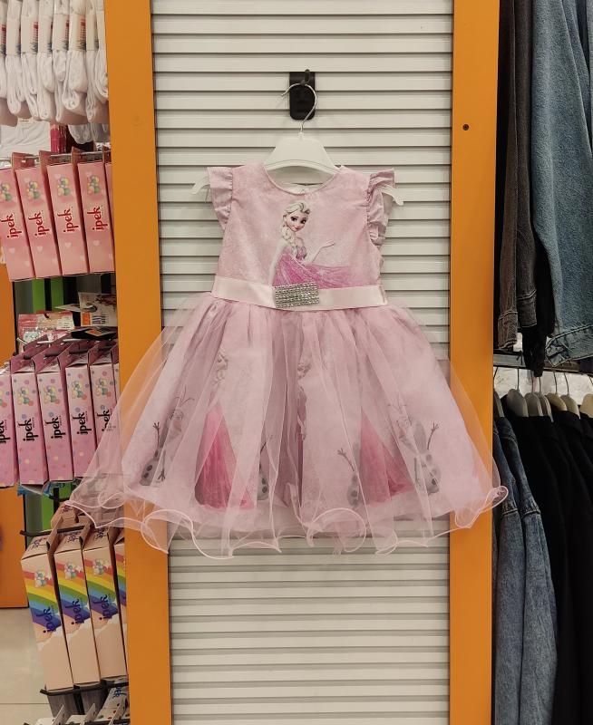 MİDİKON Kids 0565 Kız Çocuk Elsa Elbise