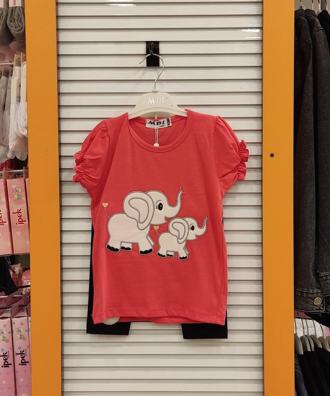 MİDİLLİ Kids 2061 Filli Taytlı Kız Çocuk 2li Takım