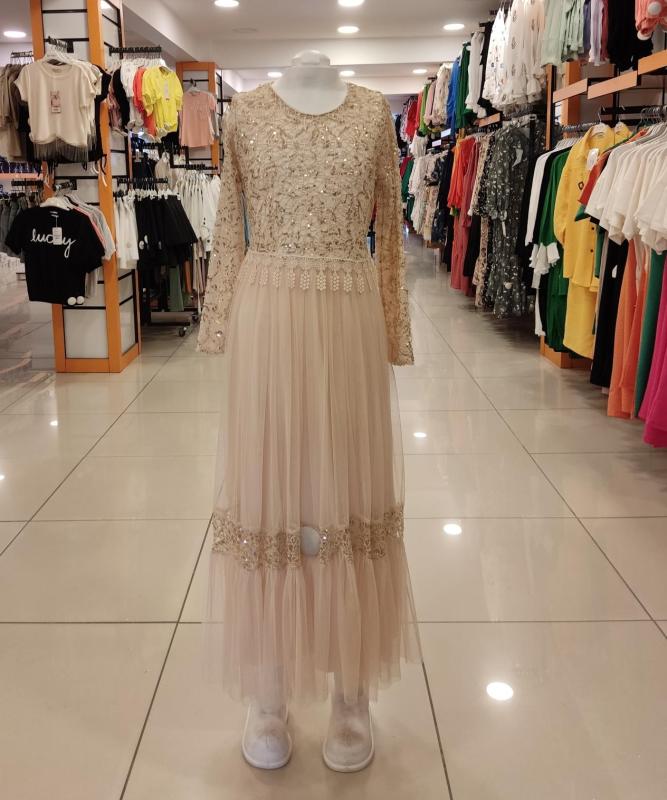 EMİLEY Kids 4117-3 Pullu Kız Çocuk Abiye Elbise