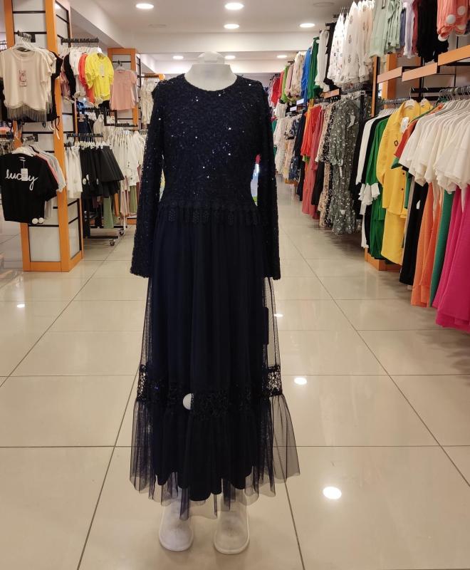 EMİLEY Kids 4117-3 Pullu Kız Çocuk Abiye Elbise