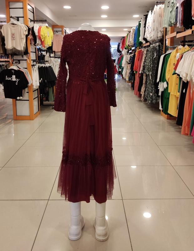 EMİLEY Kids 4117-3 Pullu Kız Çocuk Abiye Elbise