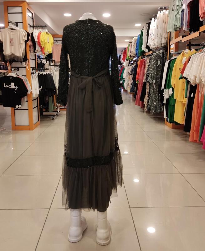 EMİLEY Kids 4117-3 Pullu Kız Çocuk Abiye Elbise