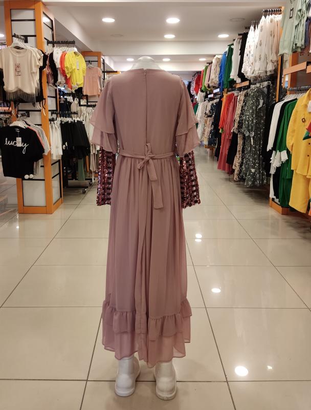 EMİLEY Kids 4138 Kız Çocuk Pullu Abiye Elbise