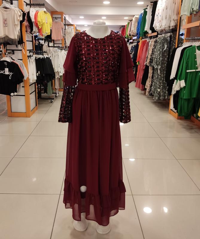 EMİLEY Kids 4138 Kız Çocuk Pullu Abiye Elbise